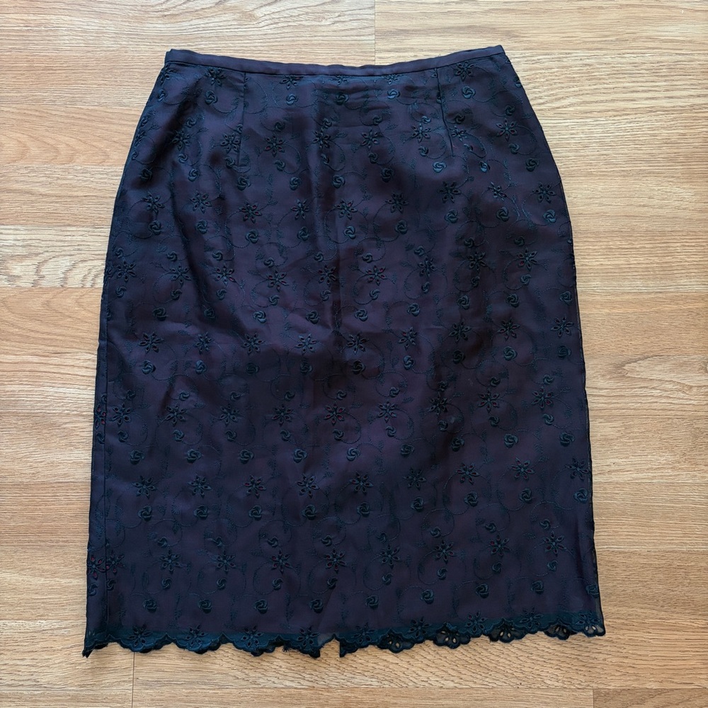 Talbots silk lace Pencil Skirt